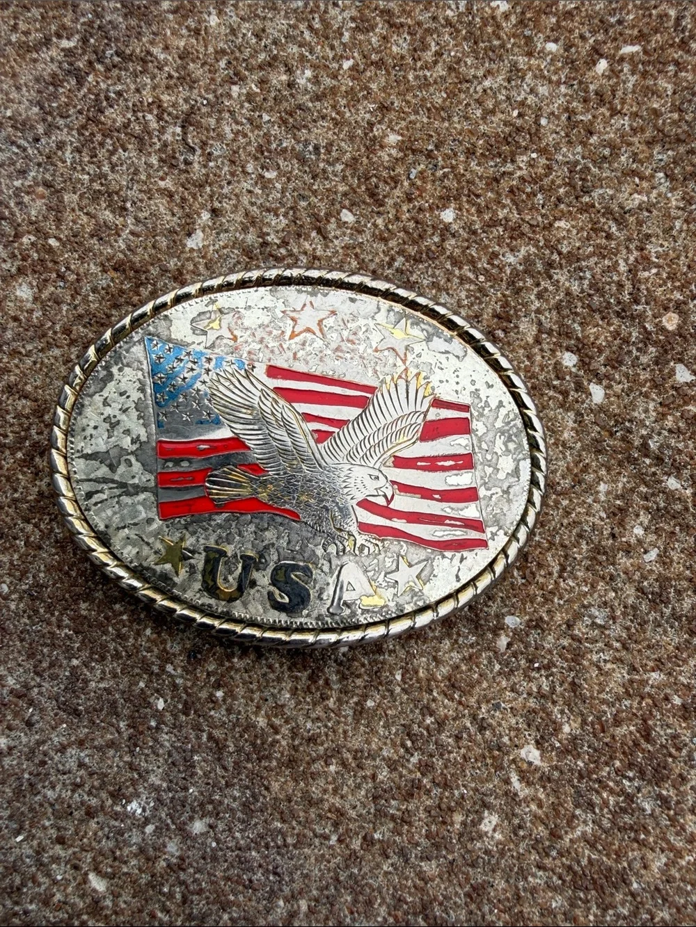 Vintage USA solid belt buckle beautiful